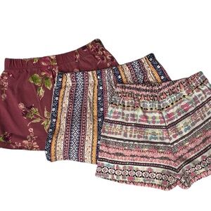3-pack Childrens Place Shorts Prints Patterns Floral Tye Dye Girls Size 10/12